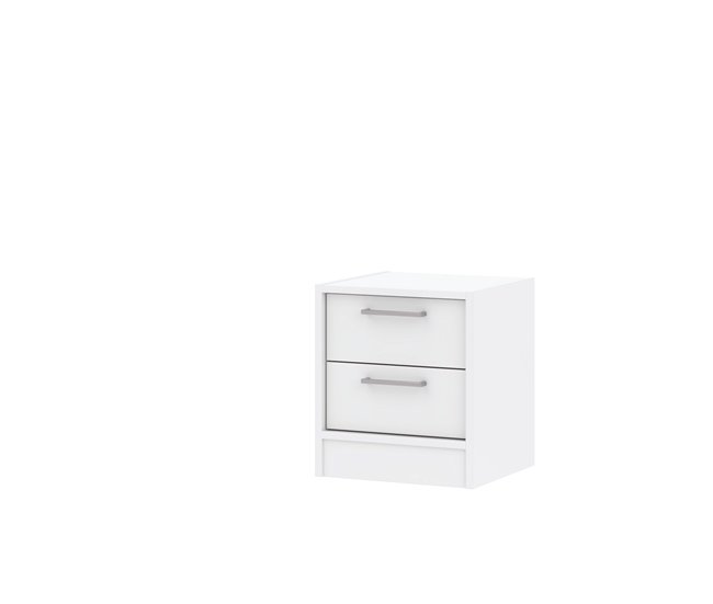 Mesa de cabeceira 2 gavetas cor branca LEADER  Branco