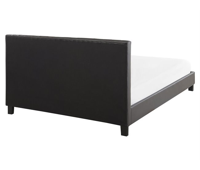Beliani Cama com estrado Poliéster POITIERS 171x215 Cinza