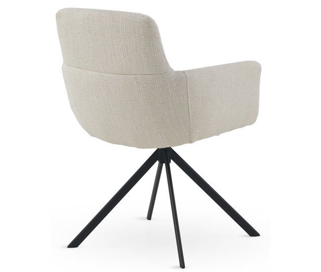 Pacote com 4 cadeirões estofados em tweed Branco