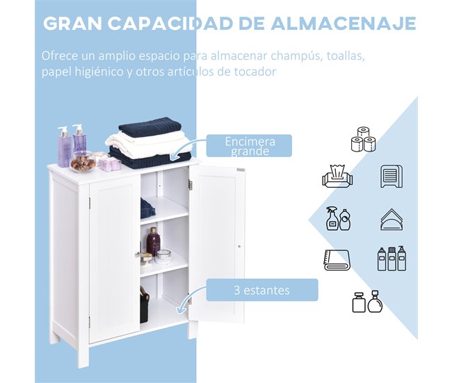 Armário Casa de Banho MDF kleankin, casa - natal 60 Branco