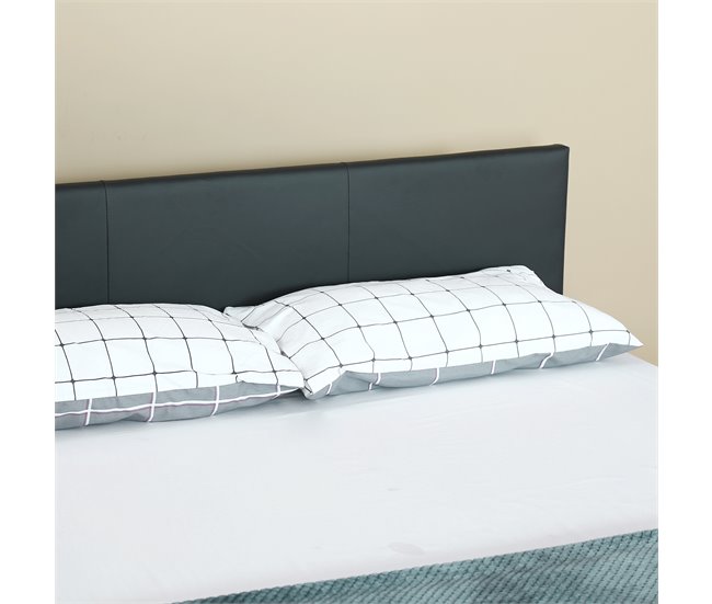 [Corium] Cama moderna em pele sintética Albacete - com colchão 189x210 Branco