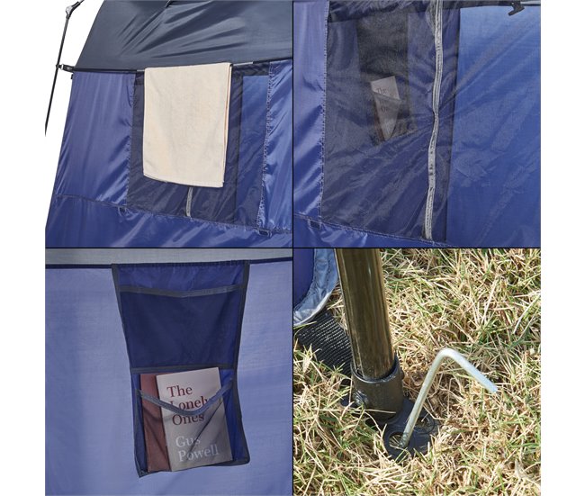 Tenda de duche Ayas tenda de campismo dobrável 150x150 Azul