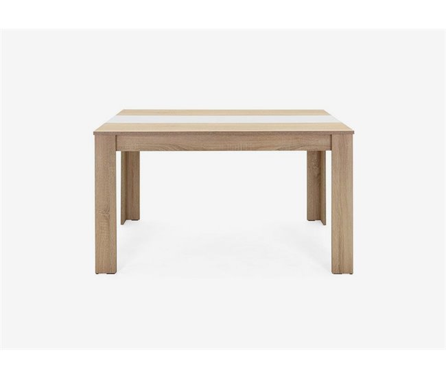 Mesa de jantar NICO II carvalho e branco Branco/ Madeira