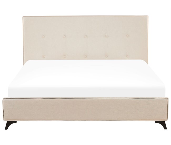 Beliani Cama com estrado Poliéster AMBASSADOR 192x216 Bege