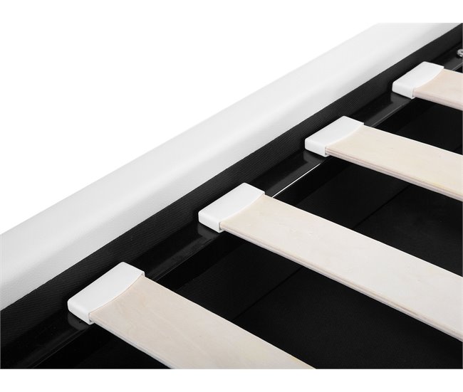 Beliani Cama Piel sintética METZ 169x217 Branco