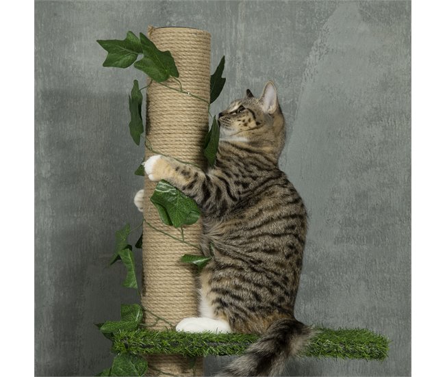 Árvore para Gatos Aglomerado de madeira, ABS e Juta PawHut Verde