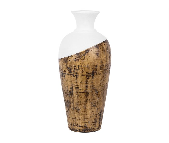 Beliani Jarrón decorativo BONA Castanho