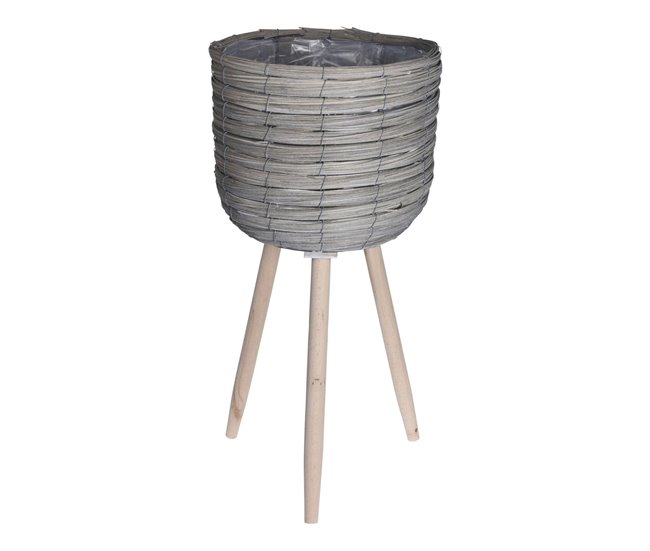 Well Home Conjunto 3 vasos de flores com pernas Cinza