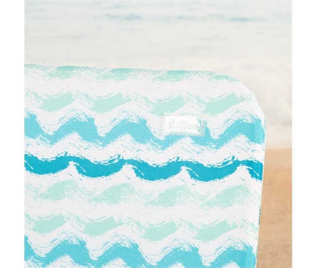 Aktive Cadeira de praia dobrável com encosto baixo e bolso para as costas Azul
