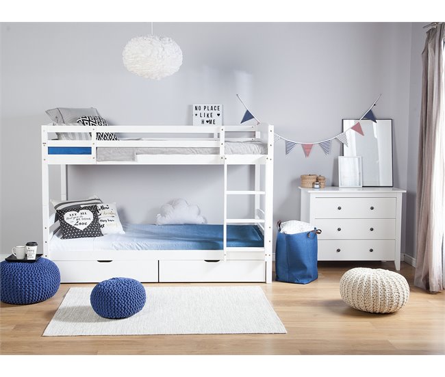 Beliani Beliche Pinho ALBON 97x208 Branco