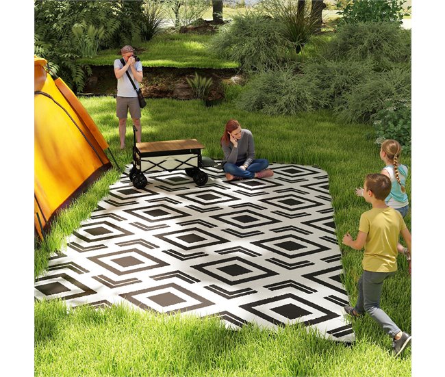 Tapete de Exterior Polipropileno Outsunny Branco