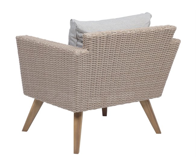 Beliani Conjunto lounge Ratan sintético VITTORIA Cinza Escuro