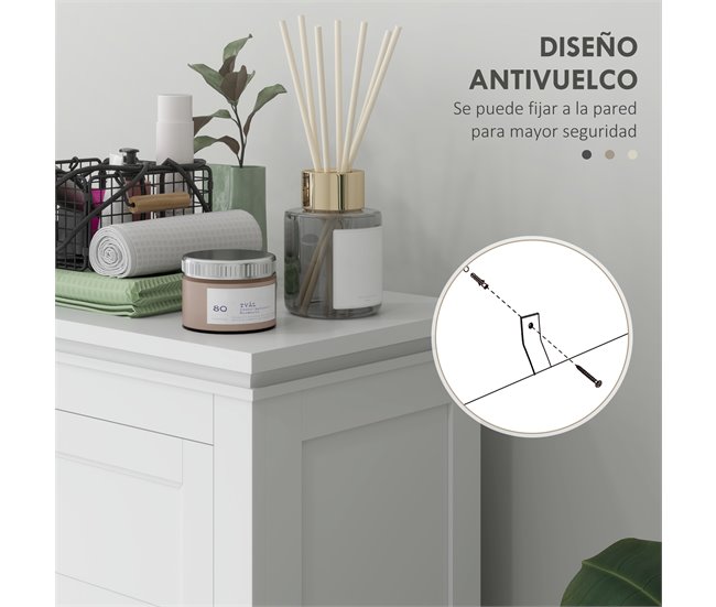 Armário Casa de Banho MDF HOMCOM, casa - casa de banho Branco