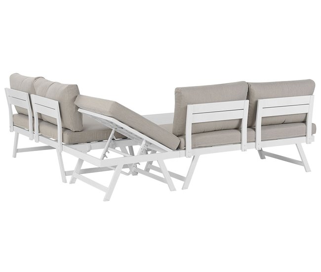 Beliani Conjunto lounge COCCORINO Cinza Escuro