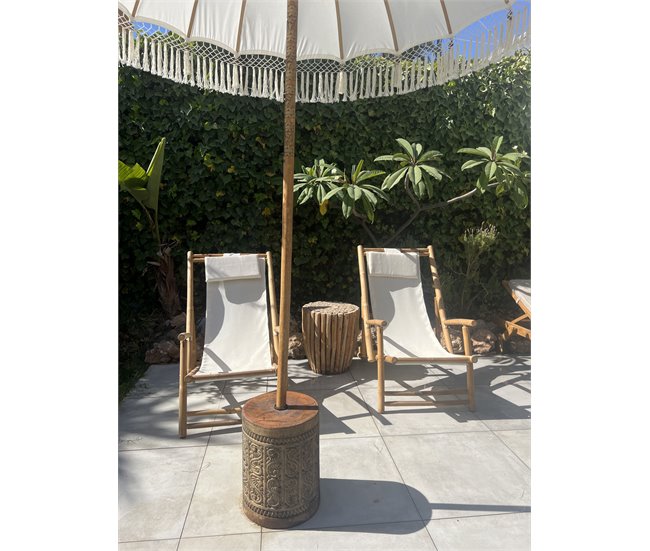 Beliani Cadeira lounge/relax ATRANI Branco/ Bege