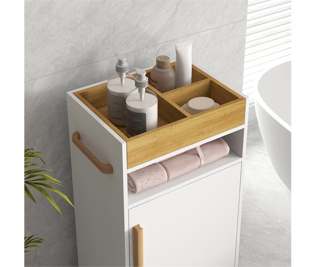 Armário Casa de Banho Melamina de Madeira e Madeira kleankin Branco