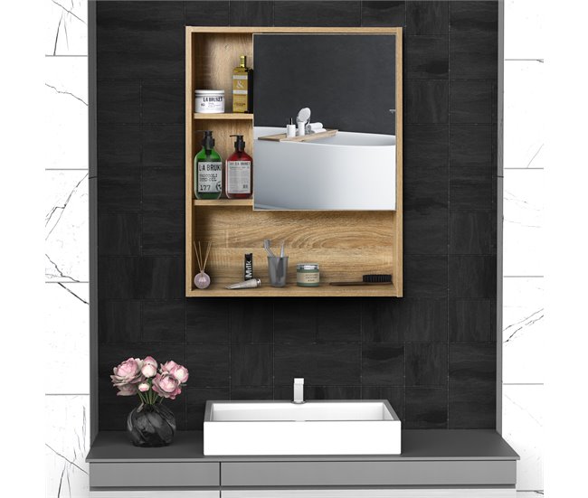 Armário de banheiro Painel de partículas kleankin 60 Castanho