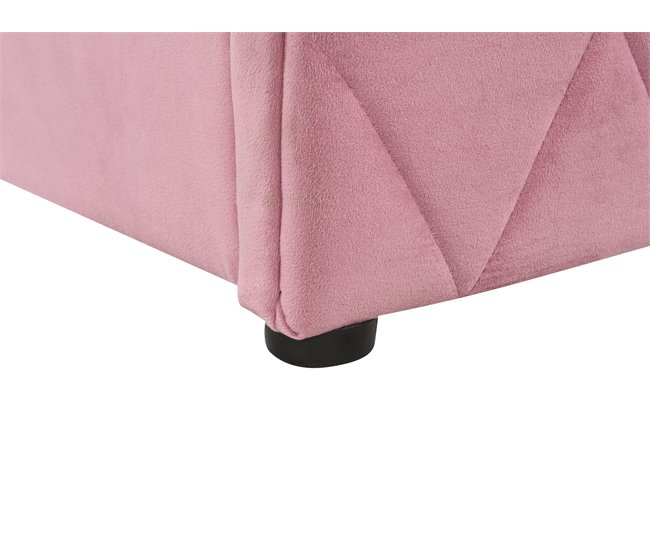 Beliani Cama com estrado Veludo ROCHEFORT 190x214 Rosa