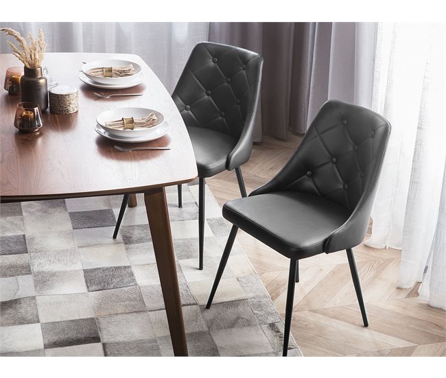 Beliani Silla de comedor VALERIE Preto