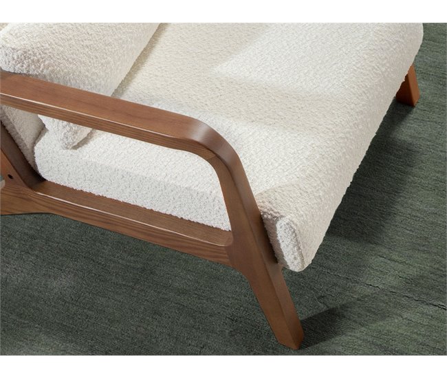 ANGEL CERDA Poltrona em tecido branco Nogal