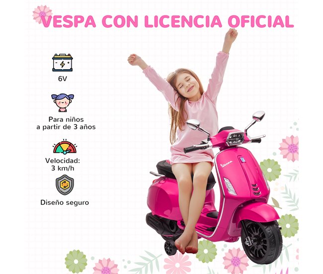 Moto para Crianças PP, Metal AIYAPLAY Rosa