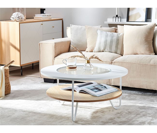Beliani Mesa de centro CONCAN 80x80 Branco