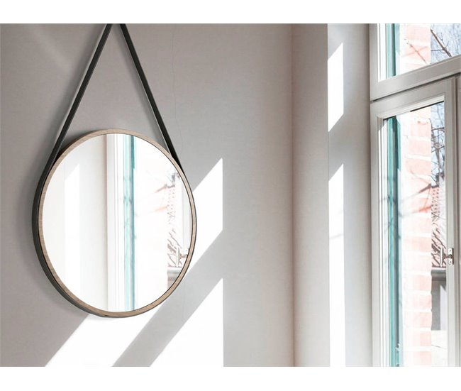 ANGEL CERDA Espelho de parede redondo nogueira 75x75 Nogal