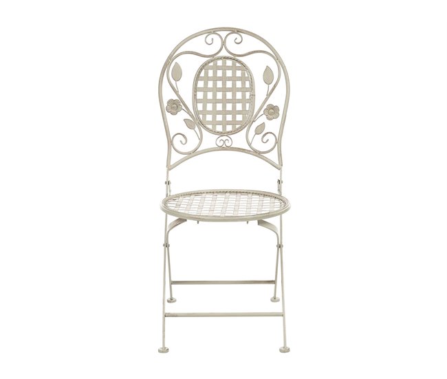 Beliani Cadeira de jardim BIVIO Branco/ Bege