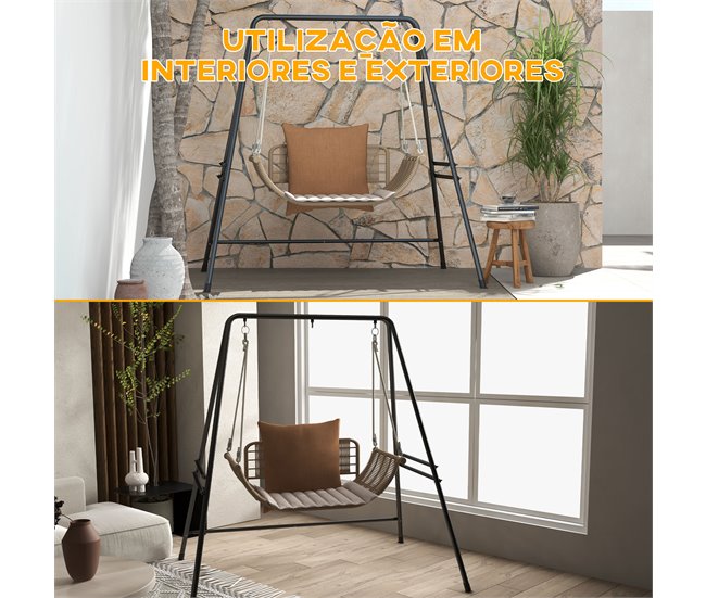 Suporte para Cadeira Suspensa aço Outsunny Preto
