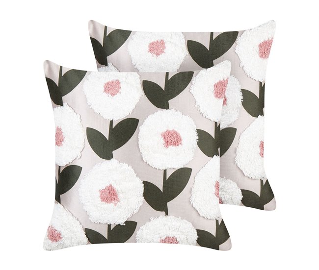 Beliani Almofada decorativa KUNRI Rosa