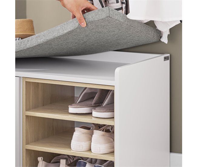 Banco de sapatos com 1 porta SoBuy FSR109-WN 80 Branco