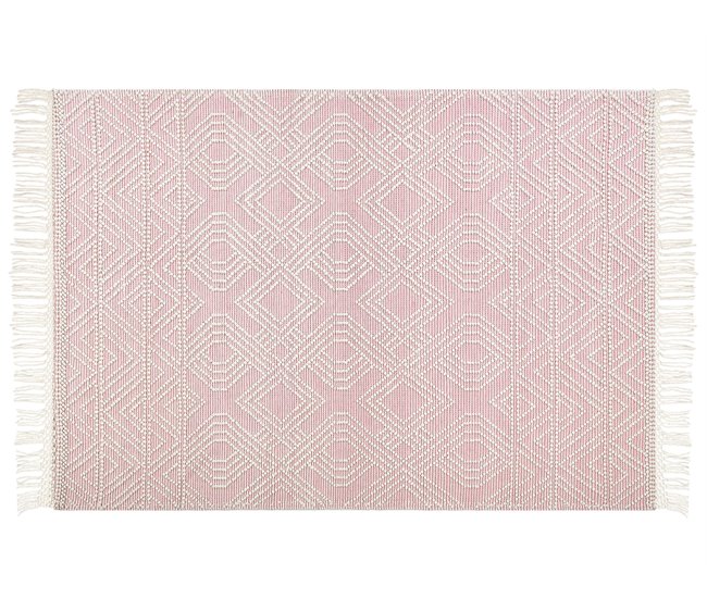 Beliani Pelos curtos ADANA 160x230 Rosa Talco