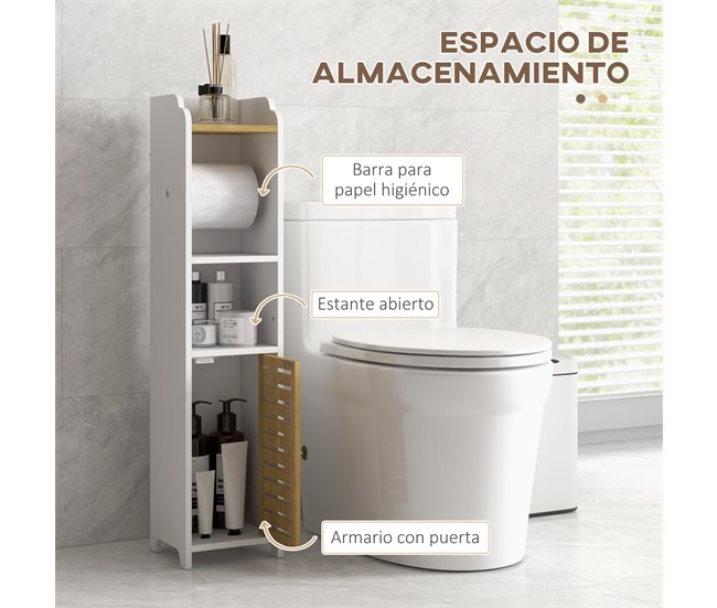 Armário Casa de Banho Melamina de Madeira kleankin Branco