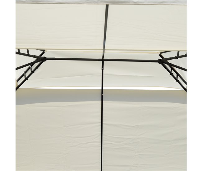 Pérgola de Exterior Aço e Poliéster Outsunny 295x392 Bege