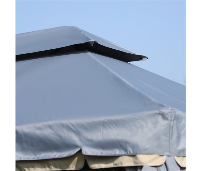Pérgola Alumínio e Poliéster Outsunny 290x390 Cinza