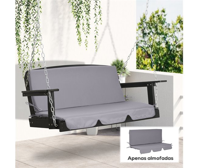 Almofada para Baloiço Poliéster e PP Outsunny Cinza