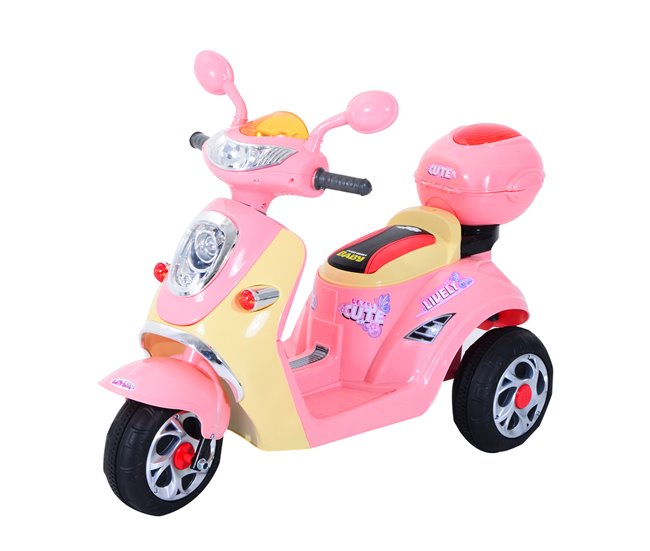 Moto elétrica metal e PP HOMCOM Rosa