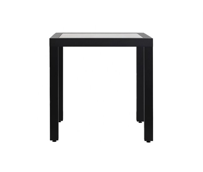Mesa de cozinha fixa KERAMIC cerâmica 72x72cm oxidada e preto Castanho