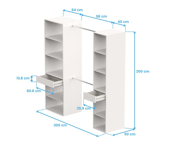 Móveis de camarim abertos Cloe Branco