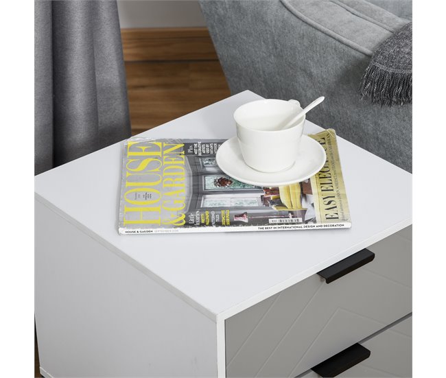 Armário de cabeceira Placa de partícula, Placa de MDF, Aço HOMCOM 39 Multicor