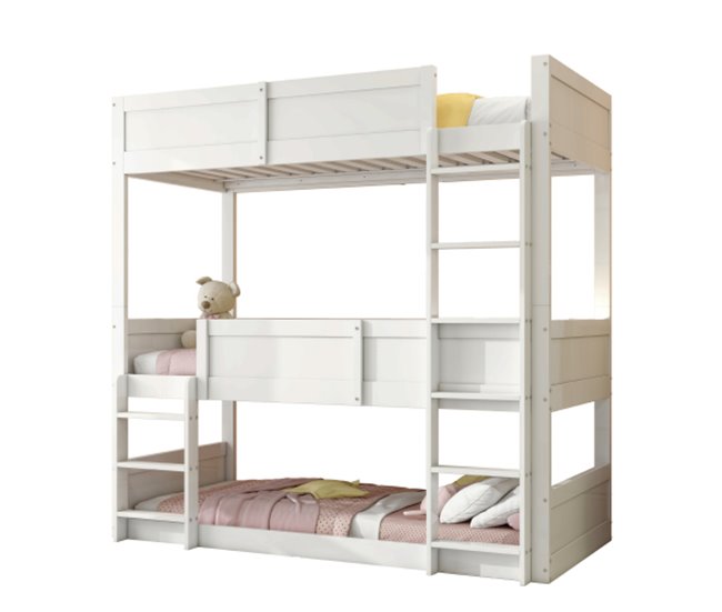 Cama, escada, mesa, cama de solteiro