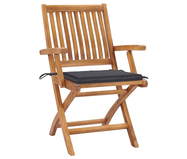 Cadeiras de jardim - cadeiras de exterior dobráveis c/ almofadões 8 pcs teca maciça