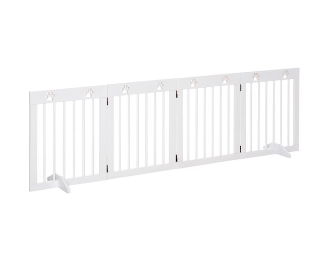 Barreira de Segurança para Cães Madeira de Pinho PawHut Branco