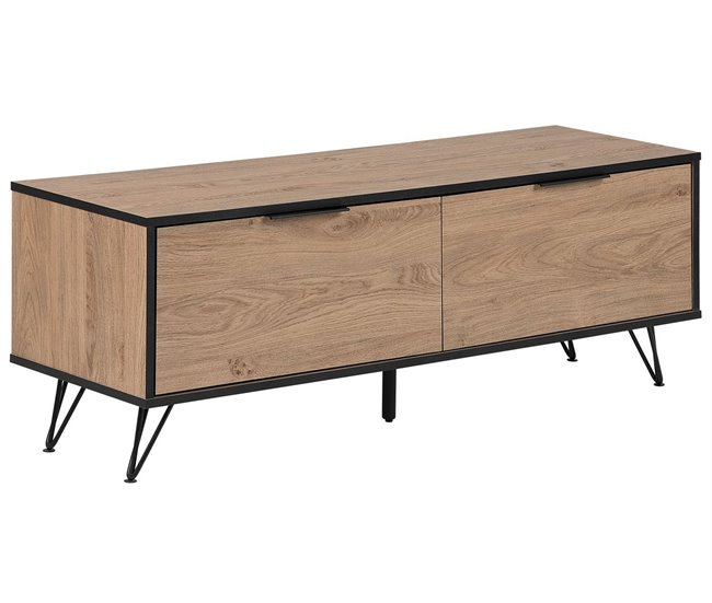 Beliani Mesa de TV HALSTON 120 Castanho