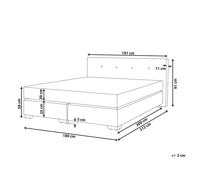 Beliani Cama continental Veludo CONSUL 191x212 Bege