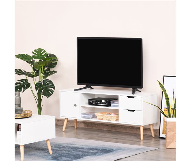 Armário de TV Particle Board HOMCOM 120 Branco