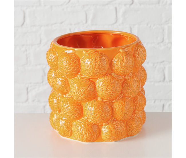 Vaso de flores ORANGE 15cm vaso de porcelana da marca BOLTZE  Laranja