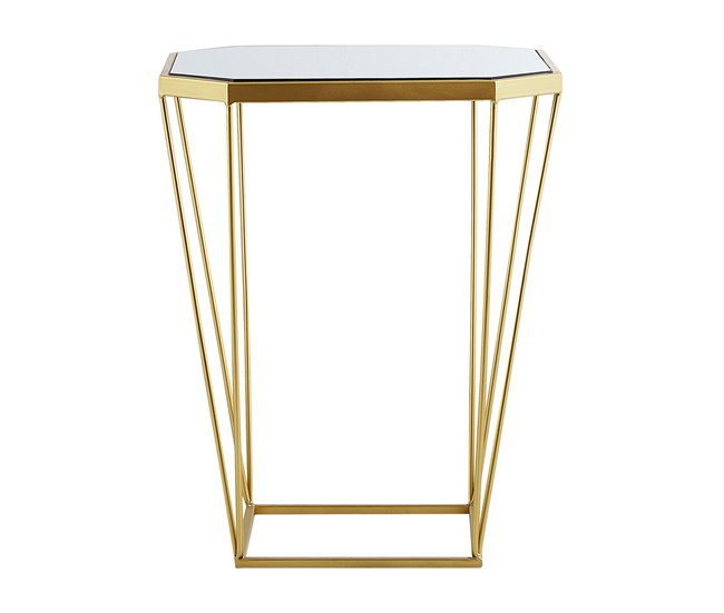 Beliani Conjunto de 2 mesas auxiliares SIERRA 45x26 Dourado