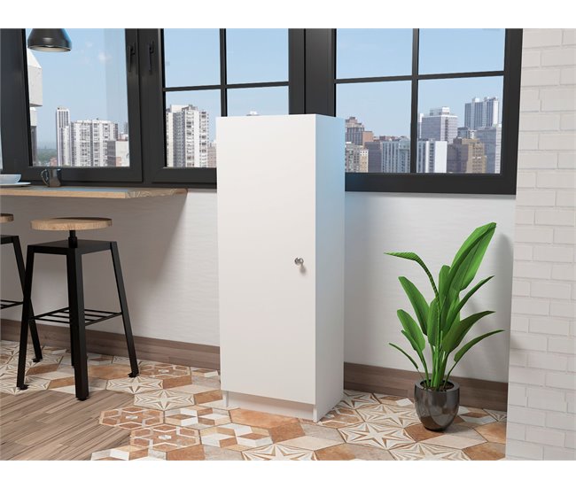 Aparador Belleria, estilo minimalista com 4 prateleiras Branco