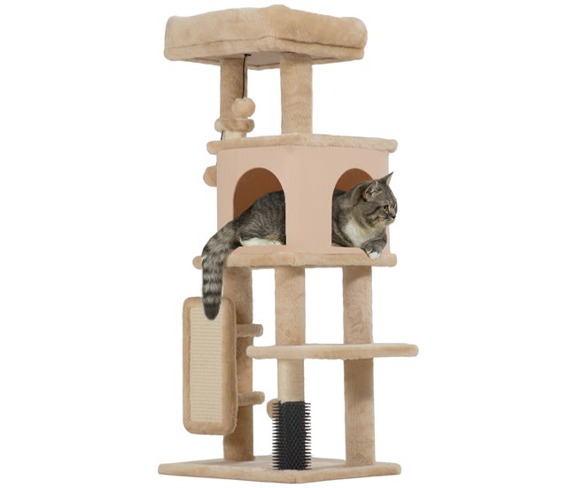 Arranhador para Gatos Melamina de Madeira e Sisal PawHut Cru